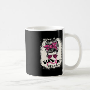 Support Squad Messy Bun Breast Cancer Awareness Pi Koffiemok