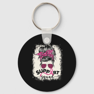 Support Squad Messy Bun Breast Cancer Awareness Pi Sleutelhanger