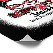 Support Squad Messy Bun Burgundy Ribbon Brain Aneu Poster (Hoek)