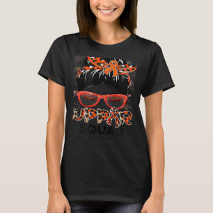 Support Squad Messy Bun Butterfly Oranje Ribbon Le T-shirt