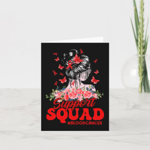 Support Squad Messy Bun Butterfly Red Ribbon Blood Kaart
