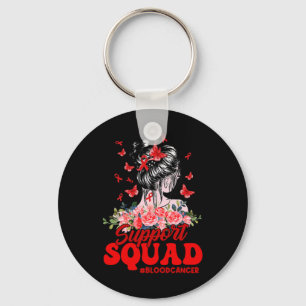 Support Squad Messy Bun Butterfly Red Ribbon Blood Sleutelhanger
