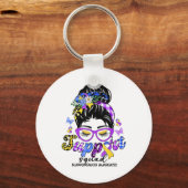 Support Squad Messy Bun Leopard Blaaskanker AWA Sleutelhanger (Voorkant)