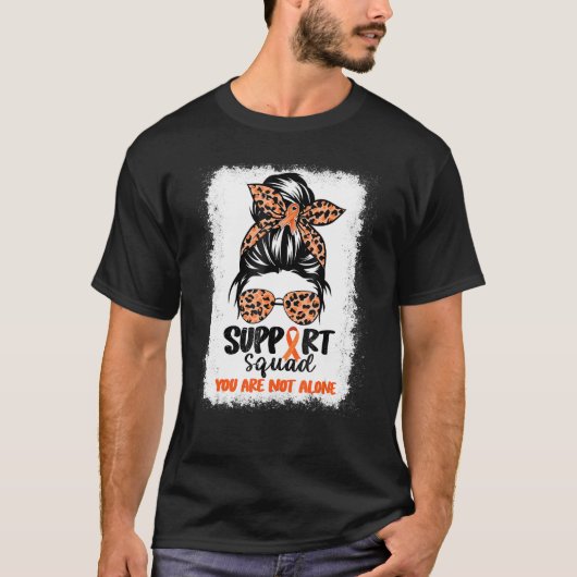 Support Squad Messy Bun Oranje Warrior COPD Awaren T-shirt (Voorkant)