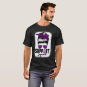 Support Squad Messy Bun Paarse Warrior Alzheimer T-shirt (Voorkant volledig)