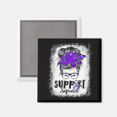Support Squad Messy Bun Paarse Warrior Epilepsy A Magneet (Voorkant / Achterkant)