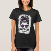 Support Squad Messy Bun Paarse Warrior T-shirt (Voorkant)