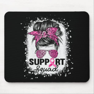 Support Squad Messy Bun Pink Breast Cancer Awarene Muismat