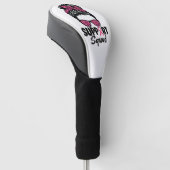 Support Squad Messy Bun Pink Warrior Breast Cancer Golfheadcover (Schuin)
