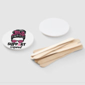 Support Squad Messy Bun Pink Warrior Breast Cancer Handwaaier (Niet-gemonteerd)