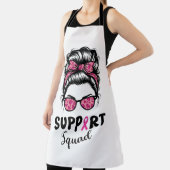 Support Squad Messy Bun Pink Warrior Breast Cancer Schort (Insitu)