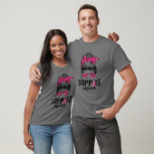 Support Squad Messy Bun Pink Warrior Breast Cancer T-shirt (Unisex)