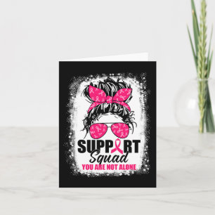 Support Squad Messy Bun Warrior Breast Cancer Awar Kaart