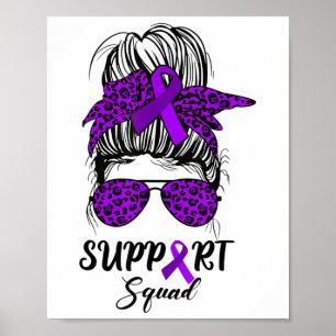 Support Squad Messy Bun Warrior Heimerheimer Aware Poster
