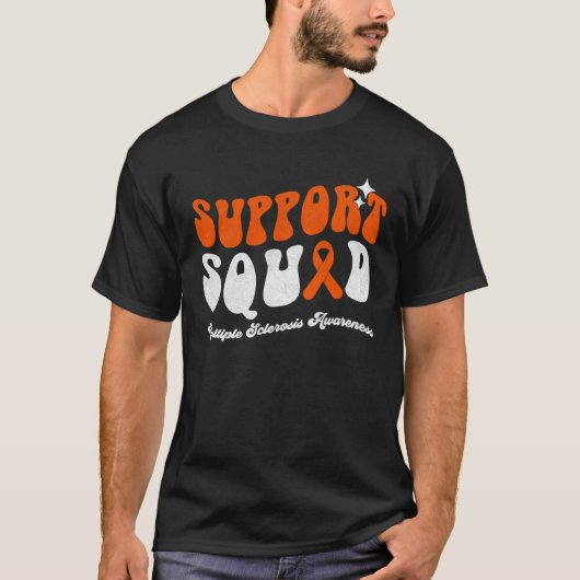 Support Squad Multiple Sclerosis Awareness Orange  T-shirt (Voorkant)