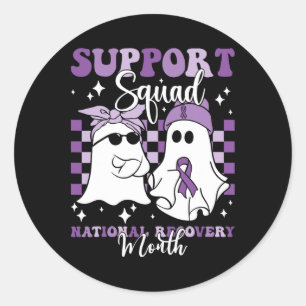 Support Squad Nationale Herstel Maand Verslaving R Ronde Sticker