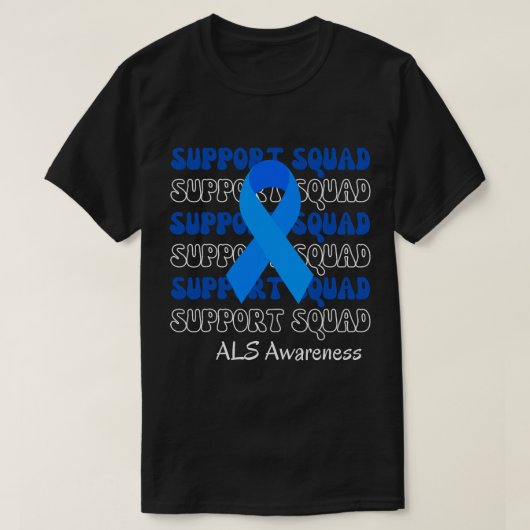 Support Squad Ook Bewustmakingsmaand Grappig Blauw T-shirt (Design voorkant)