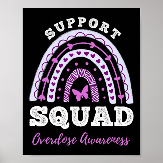 Support Squad Overdose Awareness Rainbow Poster (Voorkant)