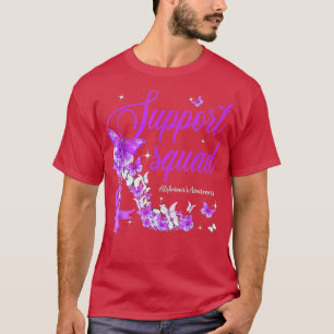 Support Squad Paars Ribbon Butterfly Alzheimer T-shirt