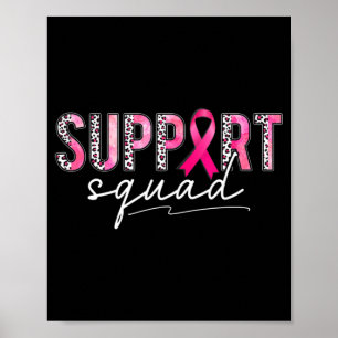 Support Squad Pink Leopard Ribbon Breast Cancer Aw Poster