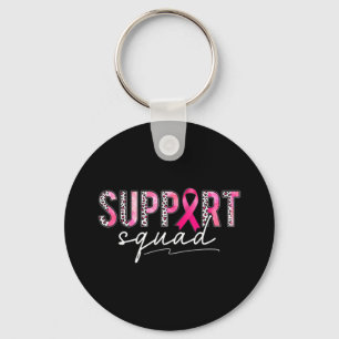 Support Squad Pink Leopard Ribbon Breast Cancer Aw Sleutelhanger