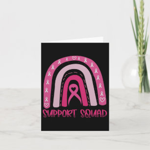 Support Squad Pink Rainbow Ribbon Breast Cancer Aw Kaart