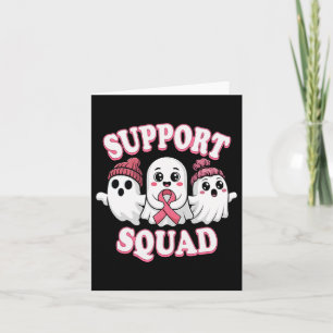 Support Squad Pink Ribbon Ghost Breast Cancer Awar Kaart