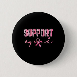 Support Squad Pink Ribbon Leopard Breast Cancer Aw Ronde Button 5,7 Cm
