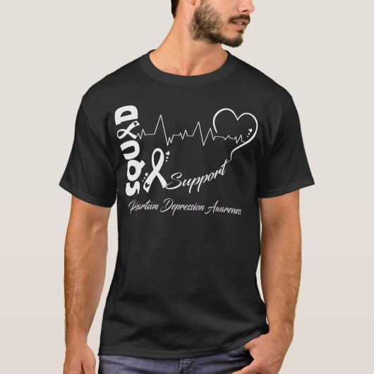 Support Squad POSTPARTUM DEPRESSION AWARE T-shirt (Voorkant)
