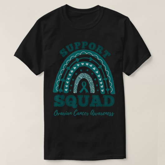 Support Squad Rainbow Ovarium Cancer Awareness T-shirt (Design voorkant)