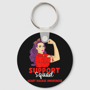 Support Squad Red Warrior Heart Disease Awareness Sleutelhanger