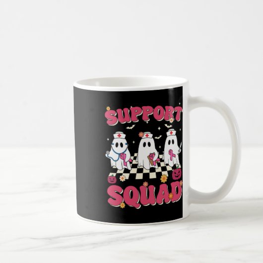 Support Squad Retro Groovy Nurse Borstkanker AWA Koffiemok (Rechts)