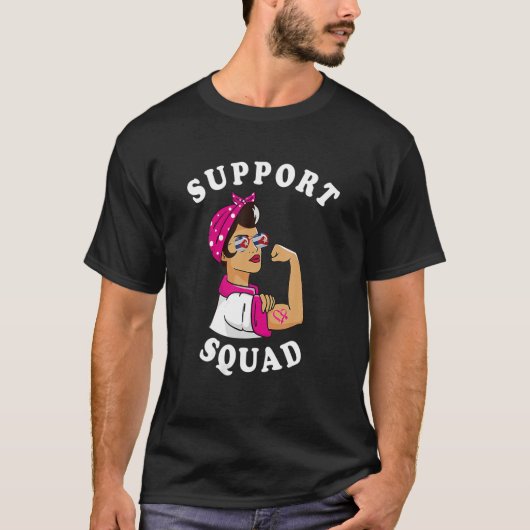 Support Squad Rosie De Riveter Breast Cancer Awar T-shirt (Voorkant)