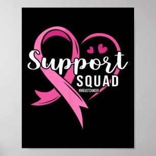 Support Squad Schattige Hart Borstkanker Bewustzij Poster