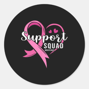 Support Squad Schattige Hart Borstkanker Bewustzij Ronde Sticker
