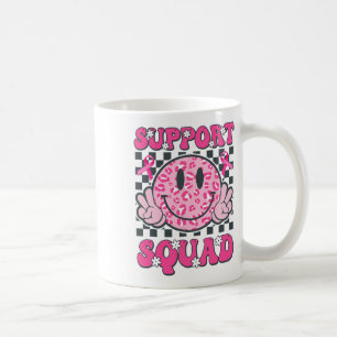 Support Squad Smile Face Pink Borstkanker Aware Koffiemok