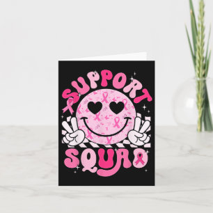 Support Squad Smile Gezicht Borstkanker Bewustzijn Kaart