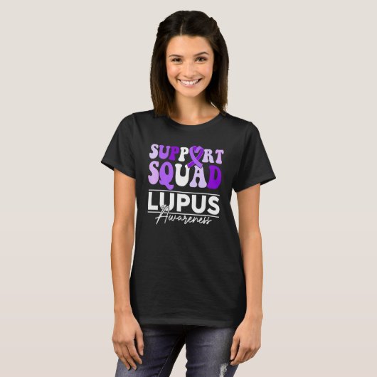 Support Squad Sunflower Hair Butterfly Lupus Aware T-shirt (Voorkant volledig)