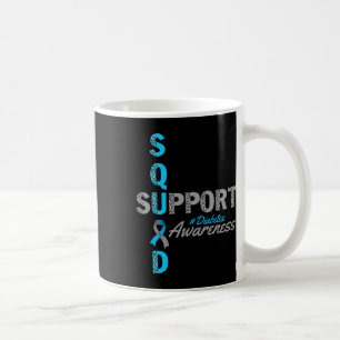 Support Squad T1d T2d Diabetes Grijs Blauw Lint Koffiemok