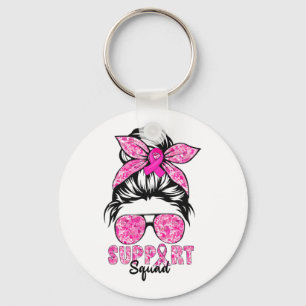 Support Squad Team Breast Cancer Awareness Warrior Sleutelhanger