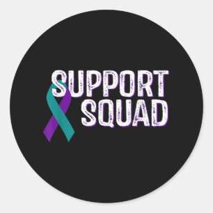 Support Squad Zelfmoordpreventie Awareness Ribbon Ronde Sticker