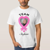 Support Team Borstkanker Bewustzijn Custom Foto T-shirt (Voorkant)