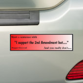 Support The Second Amendment Red Fade Bumpersticker (Op auto)