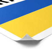 Support Ukraine - Black Bold Letters - Ukrainian F Poster (Hoek)