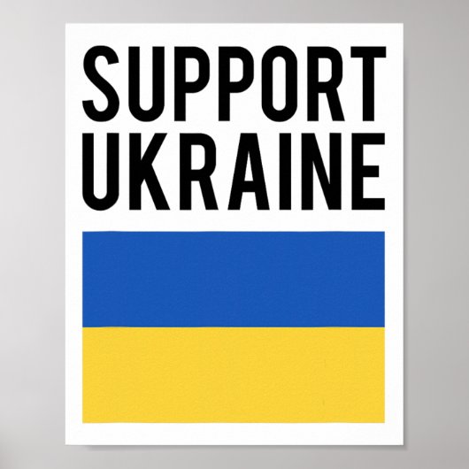 Support Ukraine - Black Bold Letters - Ukrainian F Poster (Voorkant)