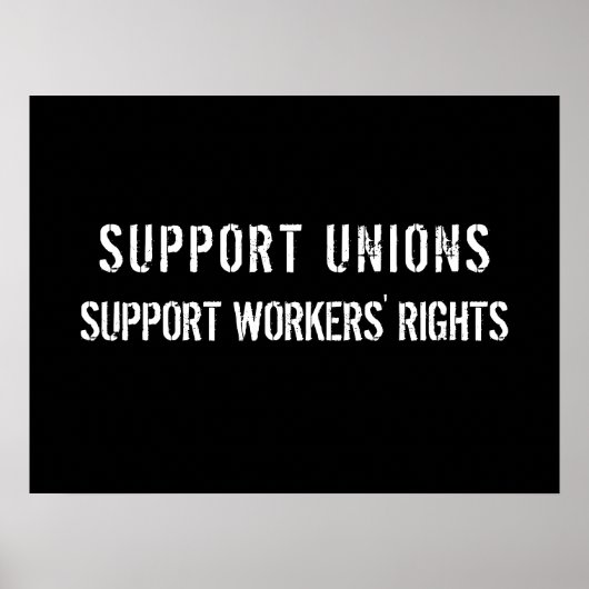 Support Unions Support Workers Rights Pro-Union Poster (Voorkant)