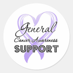 Support voor algemeen kankerbewustzijn ronde sticker