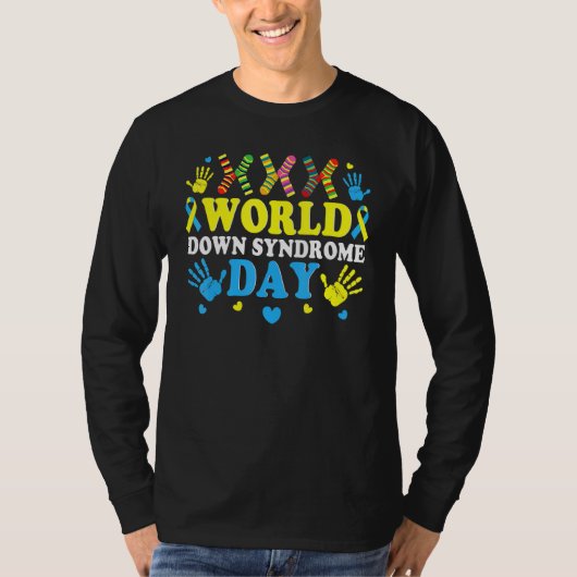 Support voor Cool Socks World Down Syndrome Awaren T-shirt (Voorkant)