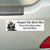 Support voor de Pirate Bay (andere versie) Bumpersticker (Op auto)