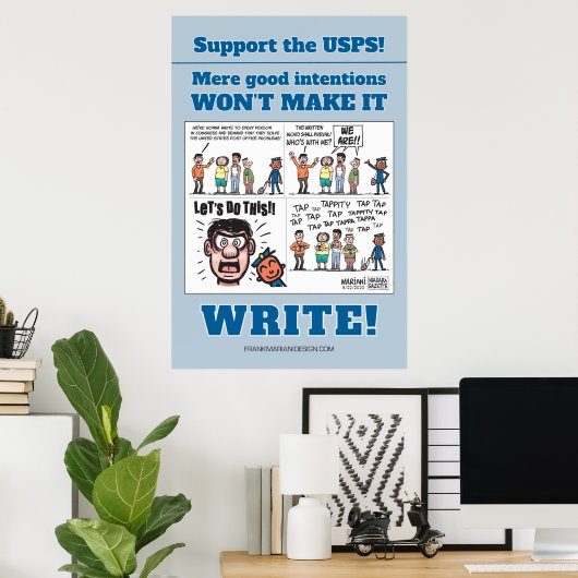 Support voor de USPS! Poster (Thuiskantoor)